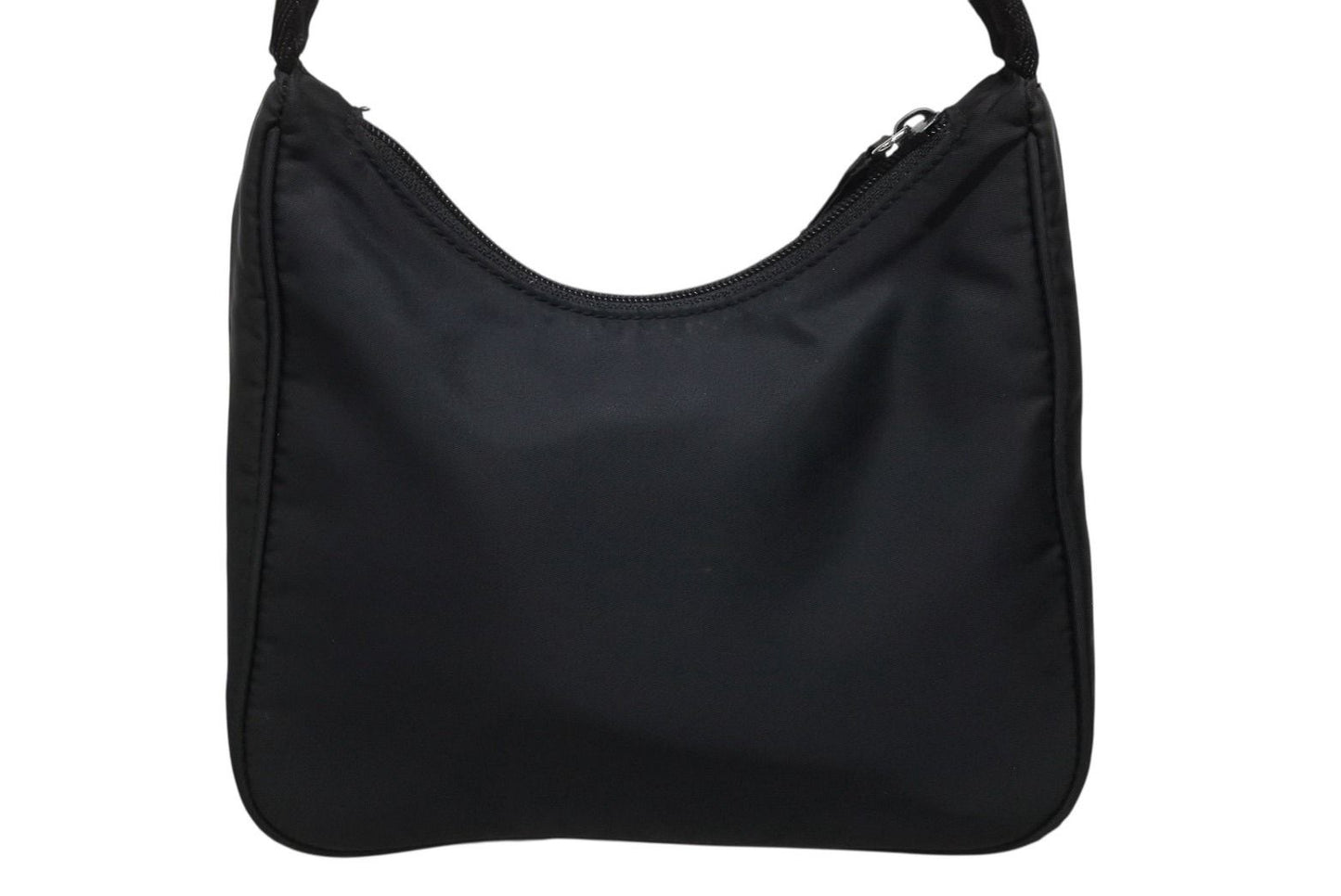 Prada Hobo Handbag Triangle Logo Nylon Black — view 3