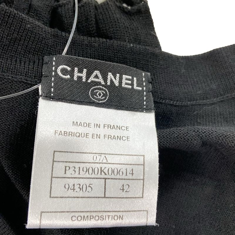Chanel Long Sleeve Sweater Size 42 L Women's Excellent Condition - P31900 Black