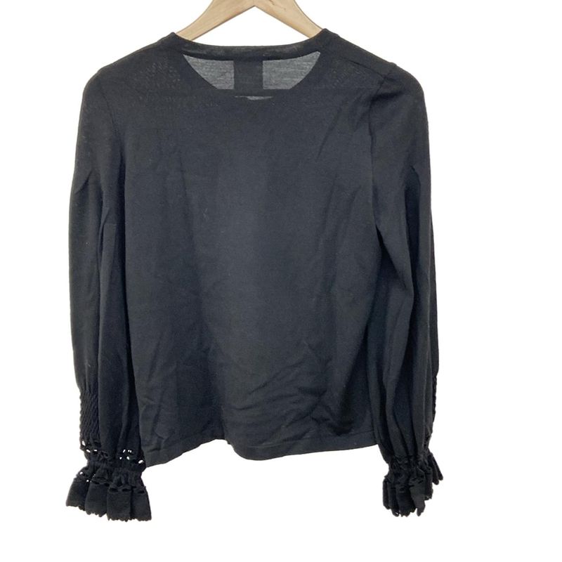 Chanel Long Sleeve Sweater Size 42 L Women's Excellent Condition - P31900 Black