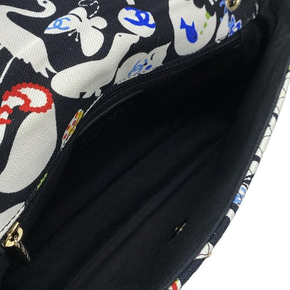 Chanel Shoulder Bag Baby Animal Black X White X Multi Gold Hardware Chain