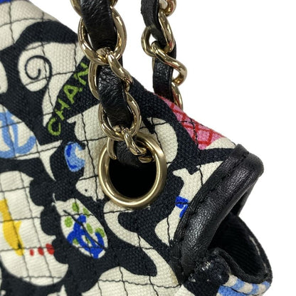 Chanel Shoulder Bag Baby Animal Black X White X Multi Gold Hardware Chain