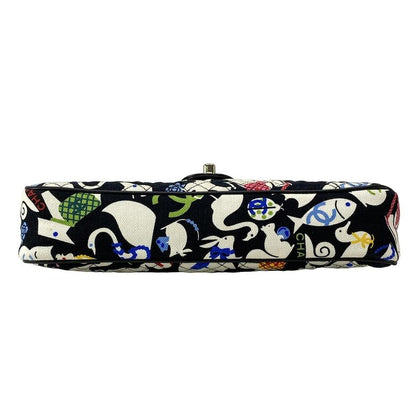 Chanel Shoulder Bag Baby Animal Black X White X Multi Gold Hardware Chain