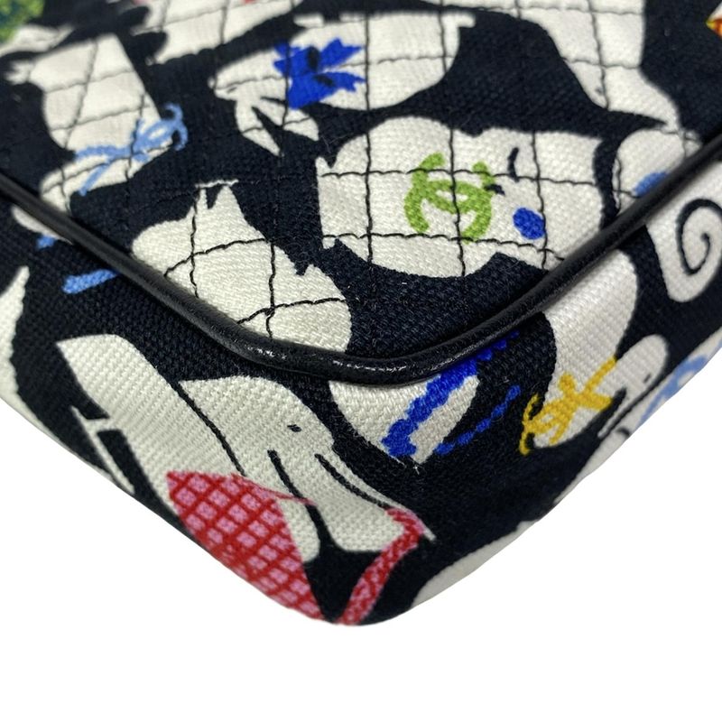 Chanel Shoulder Bag Baby Animal Black X White X Multi Gold Hardware Chain