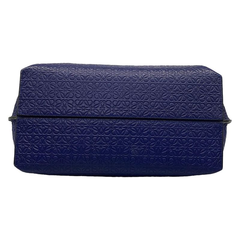 Loewe Tote Bag T Shopper Bag Navy Leather