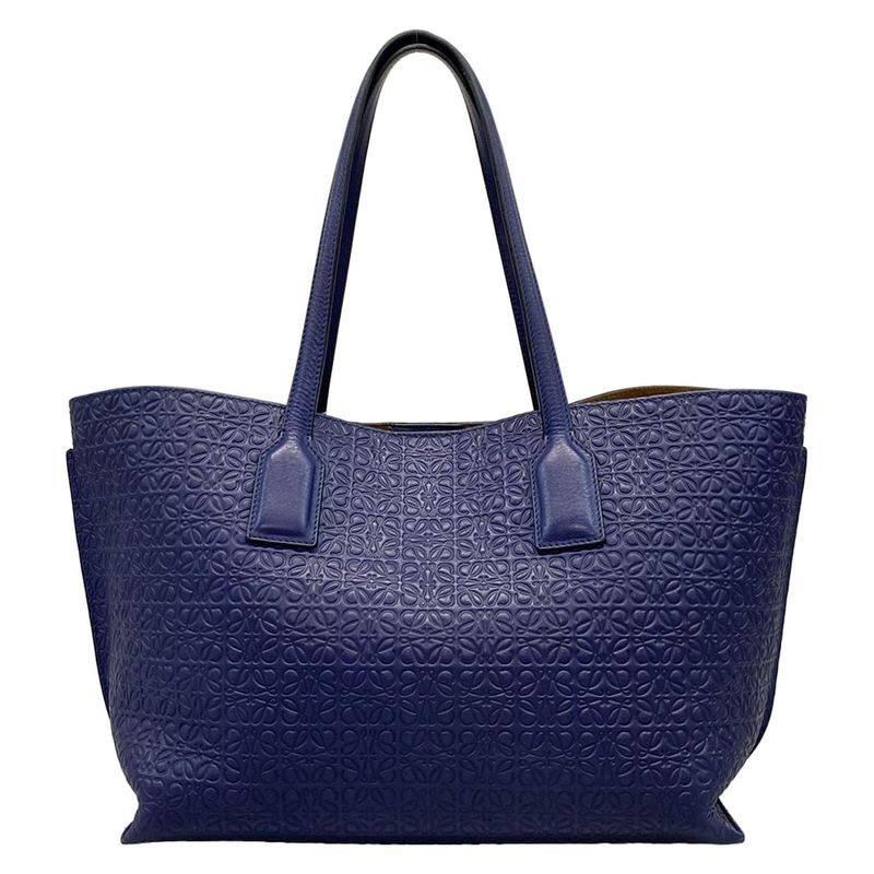 Loewe Tote Bag T Shopper Bag Navy Leather