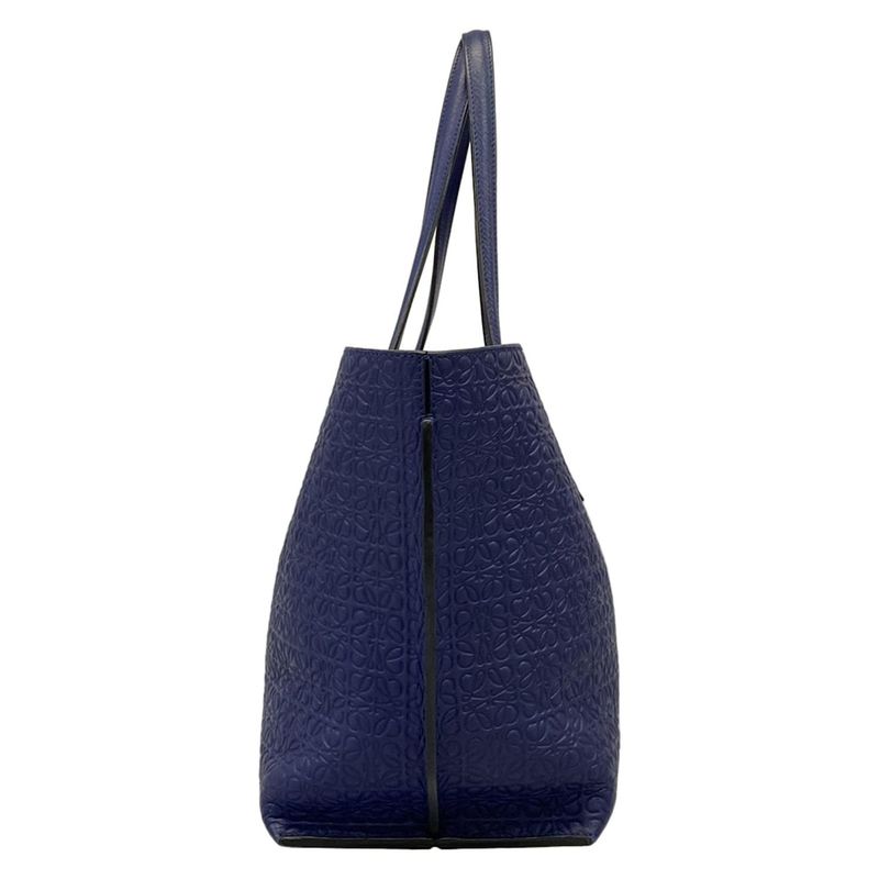 Loewe Tote Bag T Shopper Bag Navy Leather