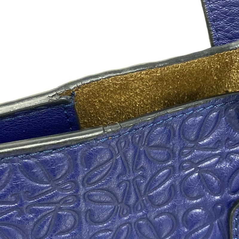 Loewe Tote Bag T Shopper Bag Navy Leather