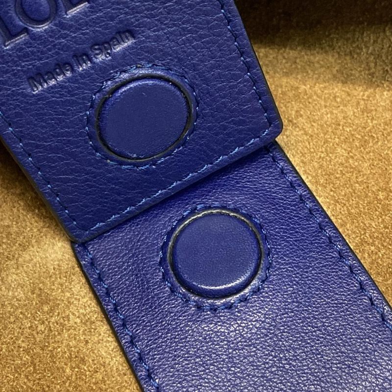 Loewe Tote Bag T Shopper Bag Navy Leather