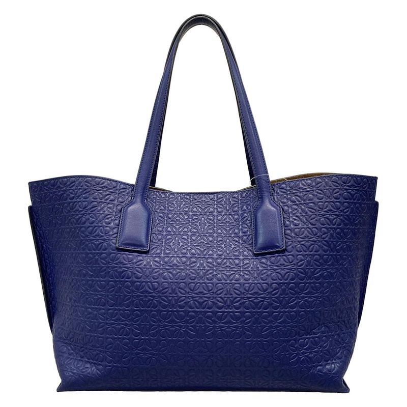 Loewe Tote Bag T Shopper Bag Navy Leather