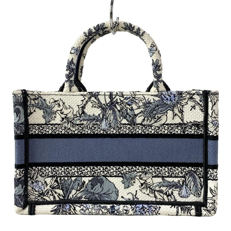 Dior Christian Dior Tote Bag Book Tote Mini Bag White X Blue Grey X Multi Floral