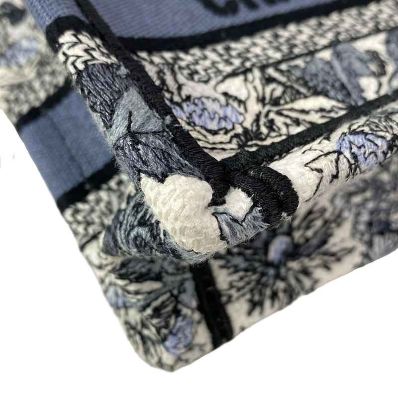 Dior Christian Dior Tote Bag Book Tote Mini Bag White X Blue Grey X Multi Floral