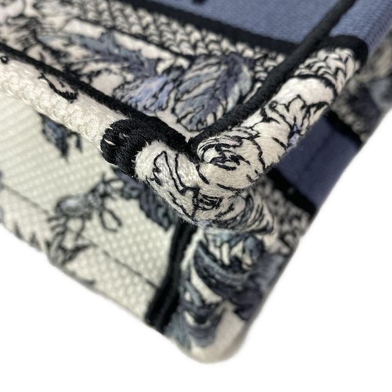 Dior Christian Dior Tote Bag Book Tote Mini Bag White X Blue Grey X Multi Floral