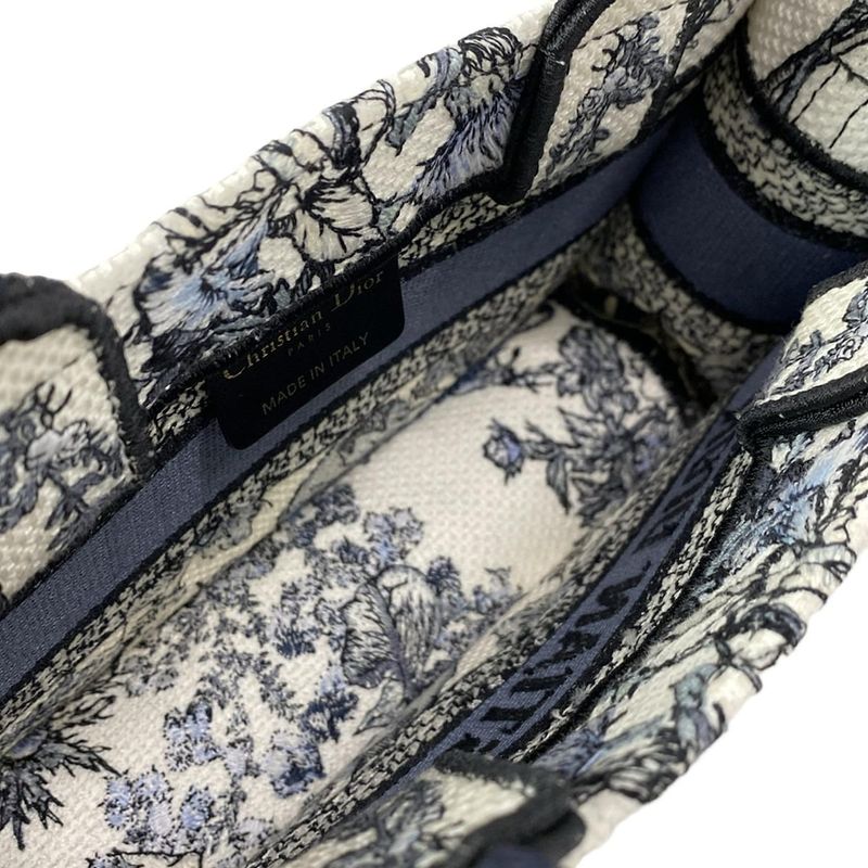 Dior Christian Dior Tote Bag Book Tote Mini Bag White X Blue Grey X Multi Floral