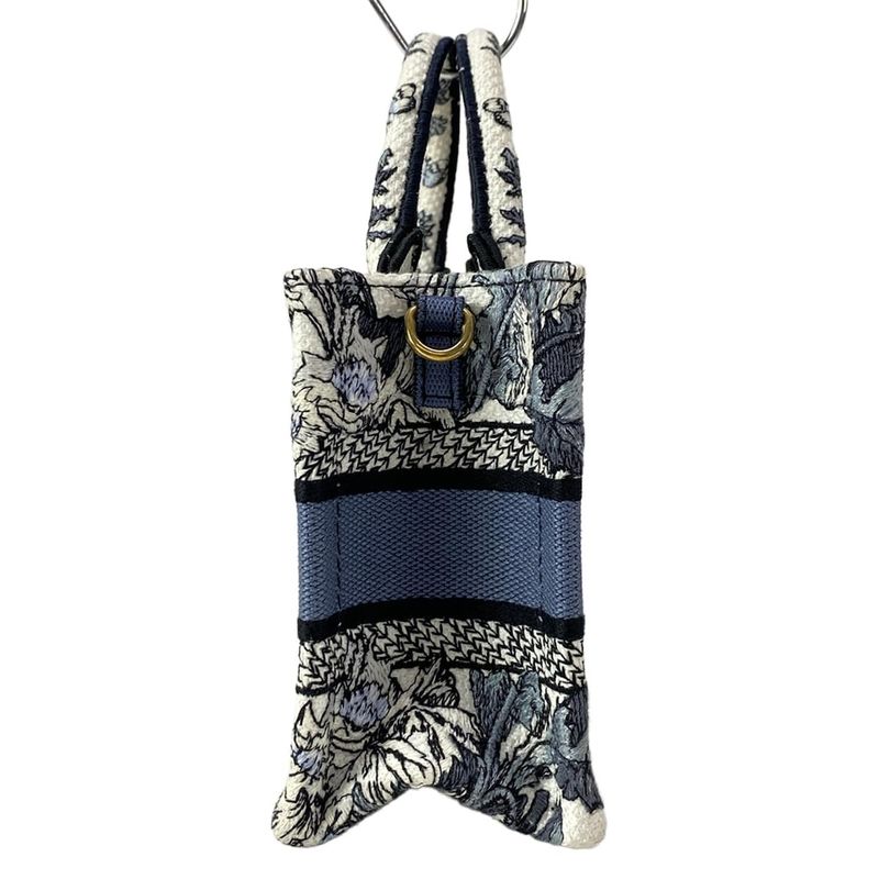 Dior Christian Dior Tote Bag Book Tote Mini Bag White X Blue Grey X Multi Floral