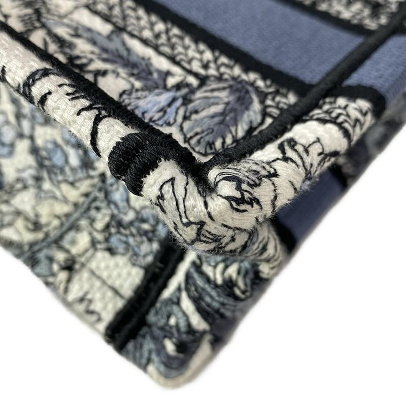 Dior Christian Dior Tote Bag Book Tote Mini Bag White X Blue Grey X Multi Floral