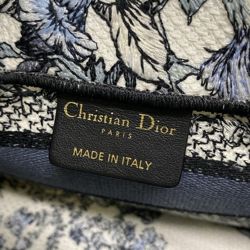 Dior Christian Dior Tote Bag Book Tote Mini Bag White X Blue Grey X Multi Floral