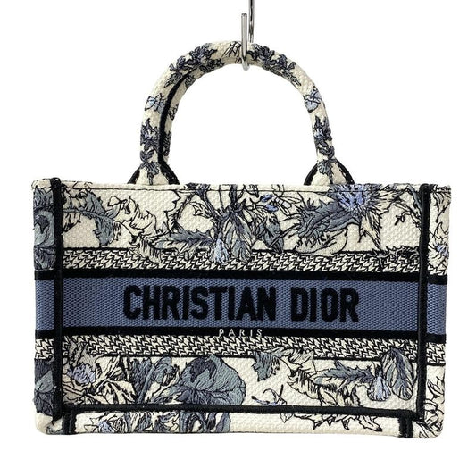 Dior Christian Dior Tote Bag Book Tote Mini Bag White X Blue Grey X Multi Floral