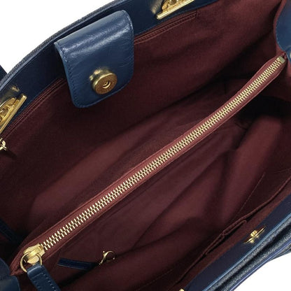 Chanel Tote Bag Matelasse A93560 Navy 2way Chain Shoulder Gold Hardware Leather