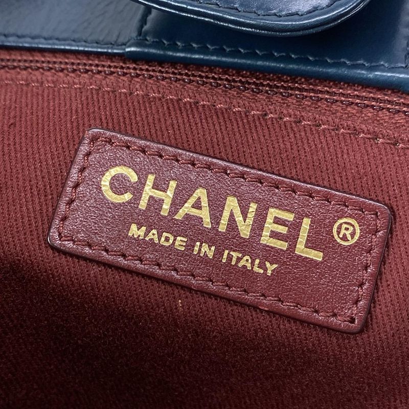 Chanel Tote Bag Matelasse A93560 Navy 2way Chain Shoulder Gold Hardware Leather