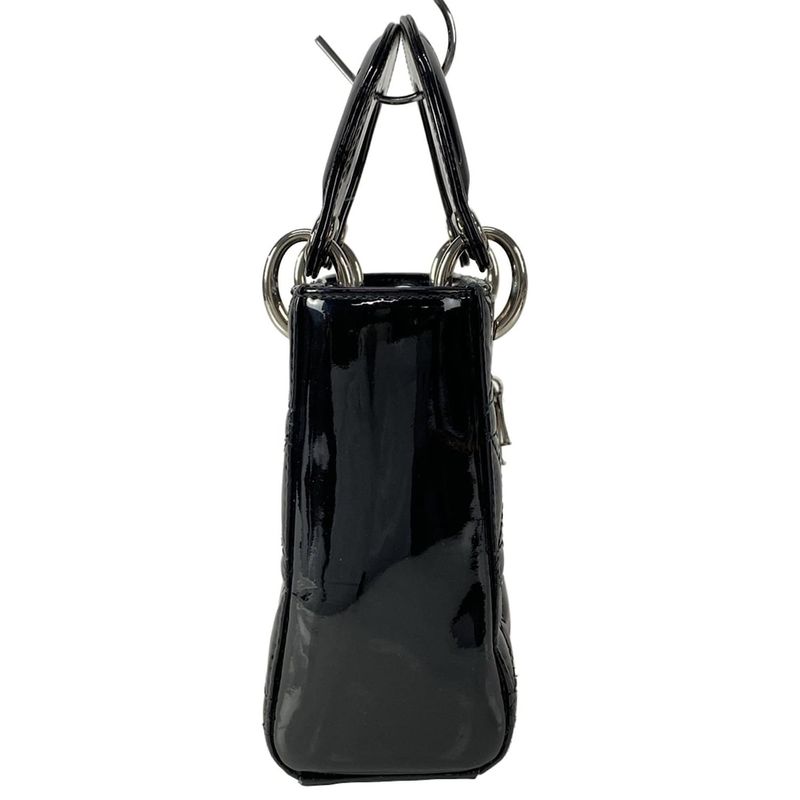 Dior Christian Dior Handbag Lady Dior Mini Bag Black Leather