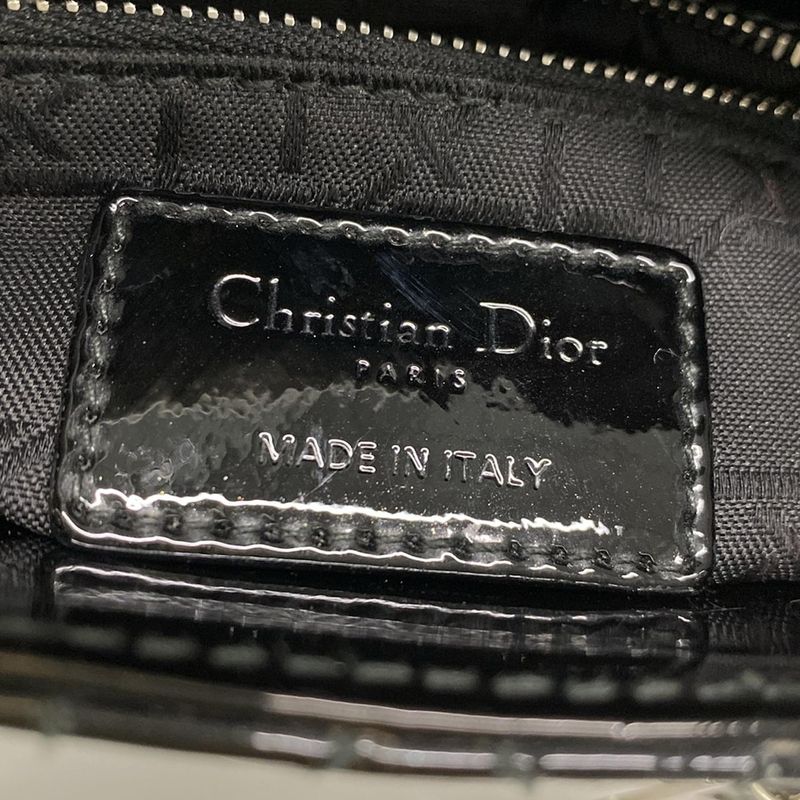Dior Christian Dior Handbag Lady Dior Mini Bag Black Leather