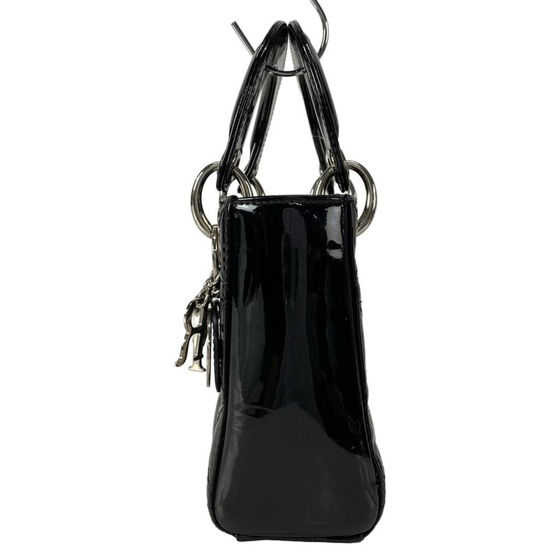 Dior Christian Dior Handbag Lady Dior Mini Bag Black Leather