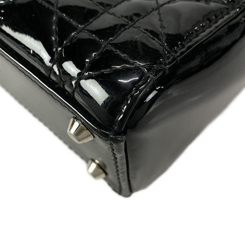 Dior Christian Dior Handbag Lady Dior Mini Bag Black Leather