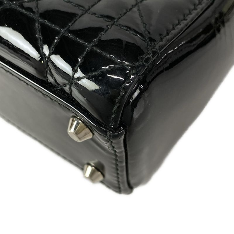 Dior Christian Dior Handbag Lady Dior Mini Bag Black Leather