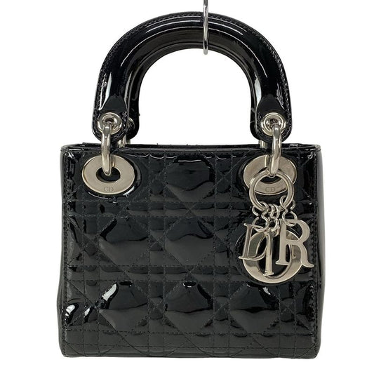 Dior Christian Dior Handbag Lady Dior Mini Bag Black Leather