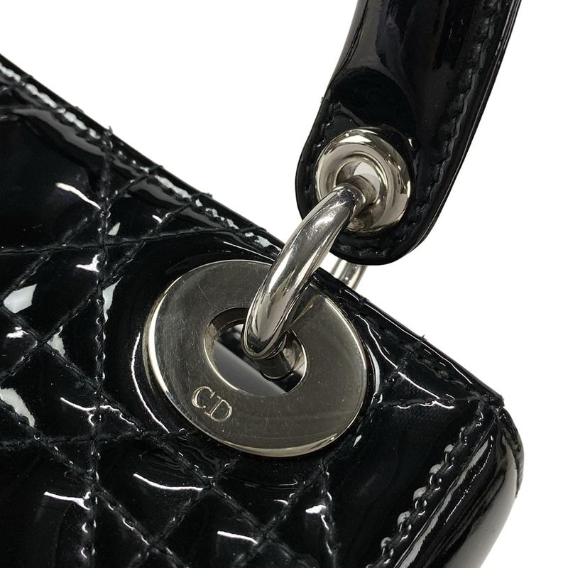 Dior Christian Dior Handbag Lady Dior Mini Bag Black Leather