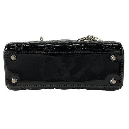 Dior Christian Dior Handbag Lady Dior Mini Bag Black Leather