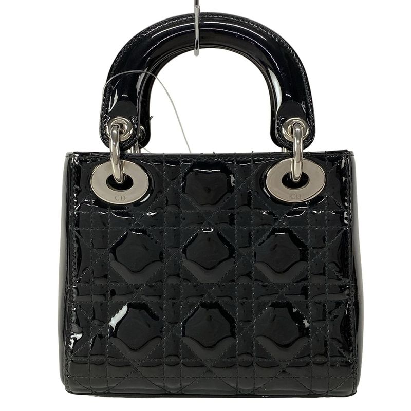 Dior Christian Dior Handbag Lady Dior Mini Bag Black Leather