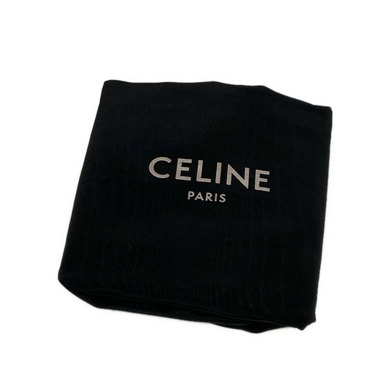 Celine Waist Pouch Triomphe Canvas Belt Bag 195972 Black Dark Brown and White