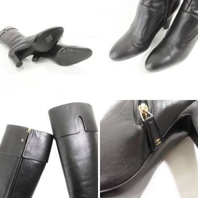 Chanel Excellent Condition Boxed Storage with Bag Leather Long Boots Shoes Heel
