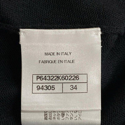 Chanel Long Sleeve Sweater Size 34 S Women - P64322 Black Lace Knitting Pearl