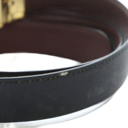 Gucci Belt Gold Hardware Logo Leather Belt Outside Black - Gy18 Mq - OH