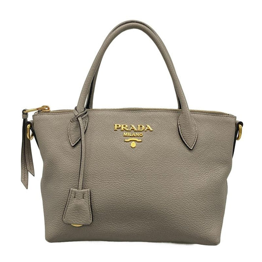 Prada Handbag - 1ba111 Grey Leather