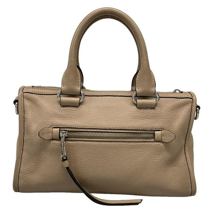 Prada Handbag - Gray Beige Leather Tag Leather