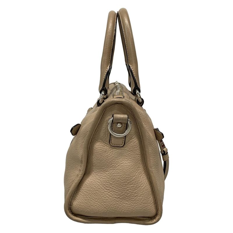 Prada Handbag - Gray Beige Leather Tag Leather