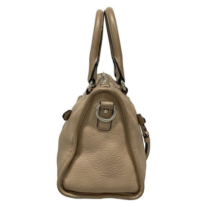 Prada Handbag - Gray Beige Leather Tag Leather