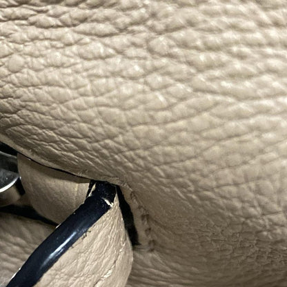 Prada Handbag - Gray Beige Leather Tag Leather
