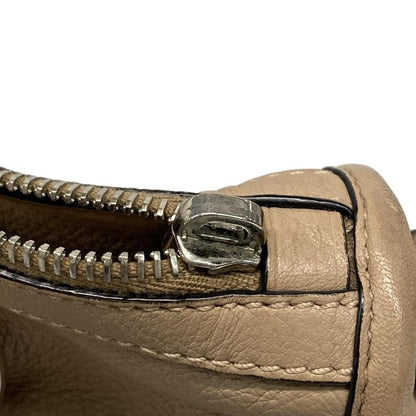 Prada Handbag - Gray Beige Leather Tag Leather