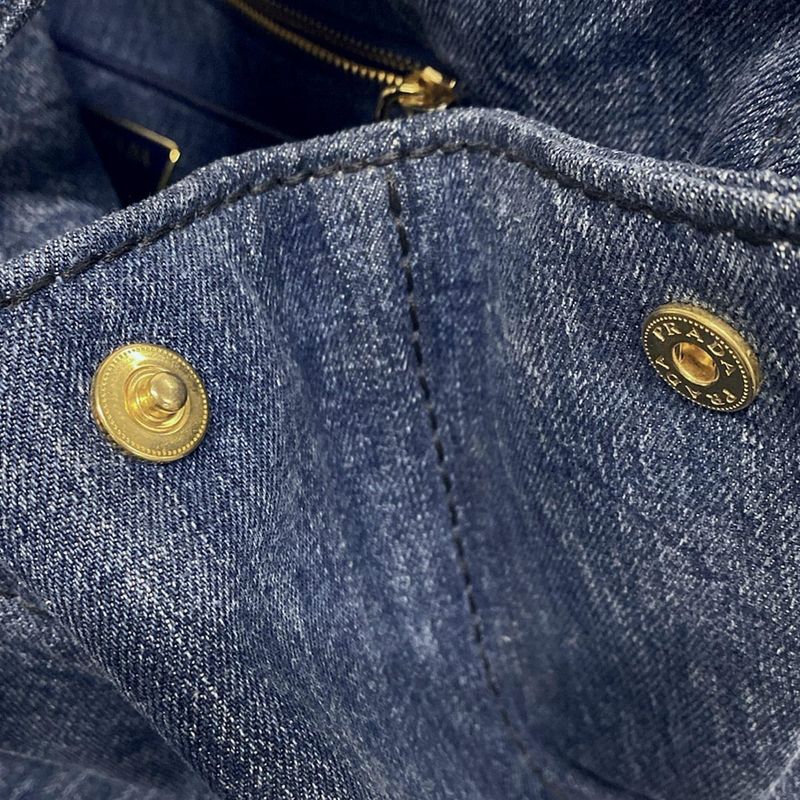 Prada Tote Bag Canapa Navy