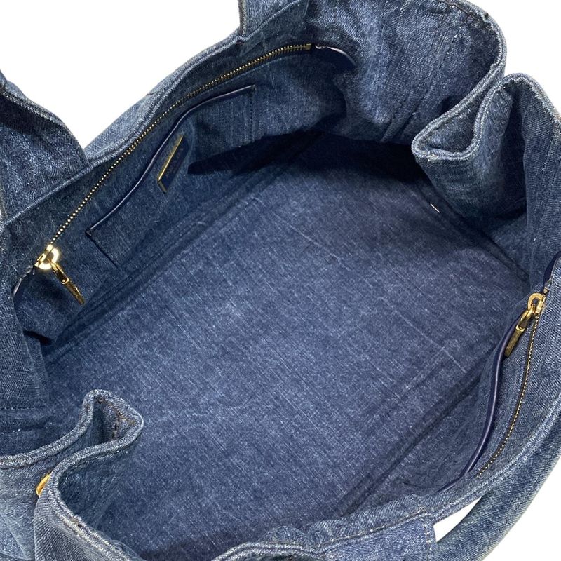 Prada Tote Bag Canapa Navy