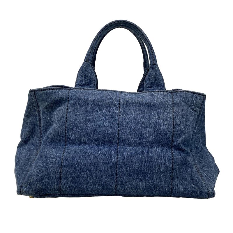 Prada Tote Bag Canapa Navy