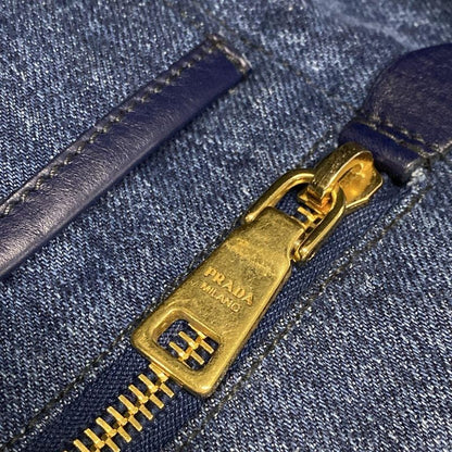 Prada Tote Bag Canapa Navy