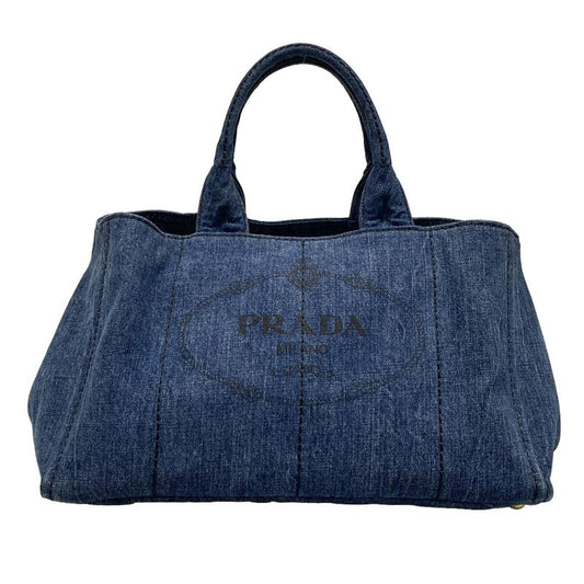 Prada Tote Bag Canapa Navy