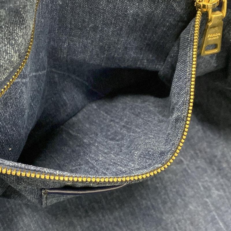 Prada Tote Bag Canapa Navy