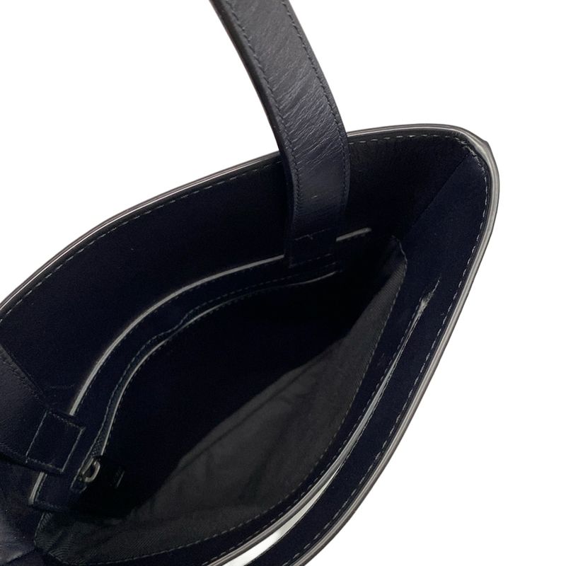 Bottega Veneta Shoulder Bag Excellent Condition Intrecciato Black Leather