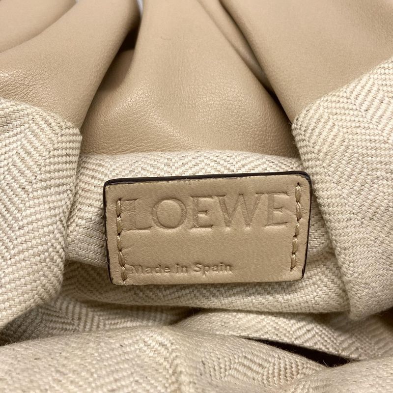 Loewe Handbag Bounce Bag Beige Leather
